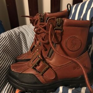 Ralph Lauren Polo Brown Leather Kids Boots